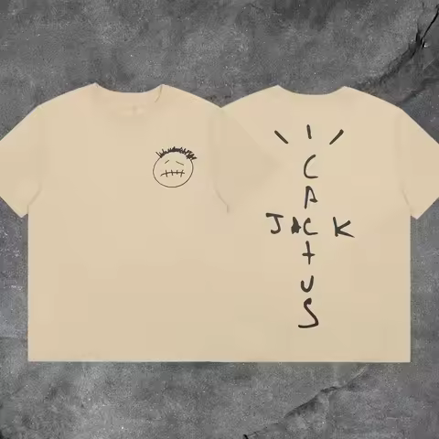 American Niche Trendy Brand Travis Scott Joint Short-sleeved Men's and Women's High Street T-shirt S