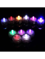 1入組/2入組/5入組防水電子蠟燭 - 適用於水族箱、酒吧、婚禮和派對 - 可浸入水中,黃色/彩色/閃爍光線