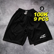 (GET 9 PCS) Men's Running Shorts Lotto Sport Material Casual Sports Underwear Pants