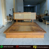 Dipan minimalis rotan 180×200 dipan kayu dipan kasur