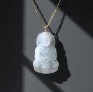 冰種翡翠觀音菩薩項鍊 18K金墜頭 | 天然緬甸玉A貨翡翠 | 送禮