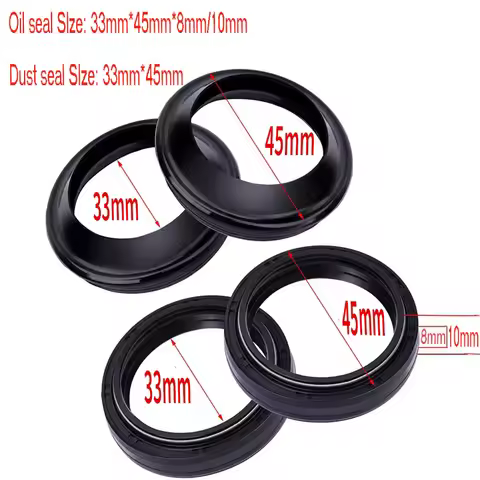33x45x8/10 Front Fork Oil Seal Dust Seal For Yamaha XV125 YZ80 CYGNUS 125 YZF-R125 BW200 SDR200 TW20
