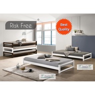 Super Single Queen Size Stack wooden Metal Bed frame Sheet Bingkai Rangka Katil Bujang Kayu Tempat Tidur Tilam單单双雙層人木铁床架