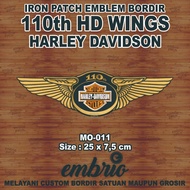 Patch Jogja MO-011 Back Patches 110th HD Wings Harley Davidson 25x7.5 Embroidery Patch Iron On Patch