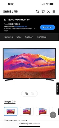 全新有保養 Samsung 32吋電視 T5300