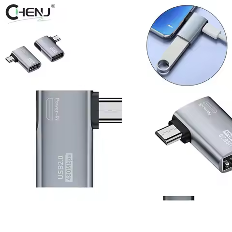 OTG Cable Adapter 90 Degree Micro USB OTG Adapter For Fire Stick TV Micro USB To USB OTG With Power 