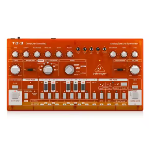 Behringer TD-3 Serie Analog Bass Line Synthesizer with 16-Step Sequencer, VCO, VCF, Distortion Effec
