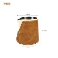 Onetwone เครื่องตีฟองนม304เหยือกกาแฟ450มล.เหยือกตีฟองนมพร้อมเคสหนังฟองนมทำจากสแตนเลสเหยือกกาแฟสำหรับคาเฟ่