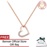 BAMOER รูปทรงแห่งความรัก925เงินสเตอร์ลิงสร้อยคอจี้สำหรับเครื่องประดับแฟชั่นสตรี SCN347