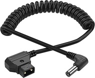 XMSJSIY D-Tap to DC 5.5×2.1mm Power Coiled Cable 15V D-Tap B-Tap Male to 5521 DC Male Right Angle Pl