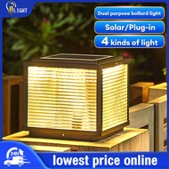 Solar Pillar Light 4-Colors Outdoor Gate Light Waterproof Lampu Tiang Pagar Solarc with Remote Control Garden Light