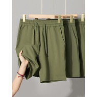 Army Green Shorts Men s Summer Thin Ice Silk Cool Quick drying Shorts Basketball Sports Pants Outer 
