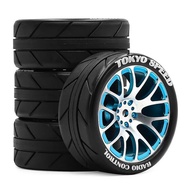 4 unit hab roda perlumbaan RC aluminium CNC 64mm untuk tayar drift FW06 Tamiya TT01 TT02 XV01 1/10 b