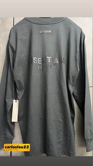 FEAR OF GOD ESSENTIALS 正版 FOG 全新 Brand New Jet Black Men’s Long Sleeve Cotton-Blend Logo Sweatshirt 