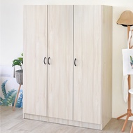 [特價]《HOPMA》白色美背工業風三門衣櫃 台灣製造 衣櫥 臥室收納 大容量置物-白櫻桃