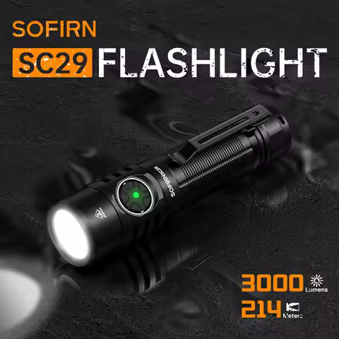 Sofirn SC29 3000Lm Type-C Rechargeable Flashlight XHP50B LED Powerful 21700 EDC Torch IPX8 for Campi