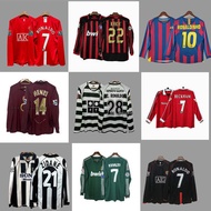 bayern munich jersey manchester united Retro Jersey Long Sleeve Football Suit Beckham Zidane Messi R