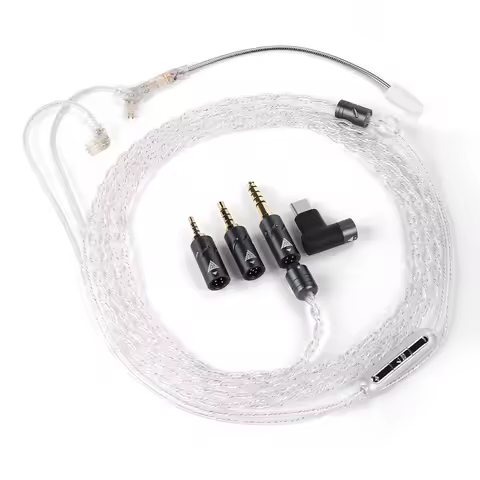 QKZ Q7 1.5m Game Boom Microphone Earphone upgrade Cable 2.5|3.5|4.4|Type-c 2pin Replacement cable HI