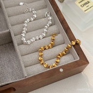 Jewelry with a Sense of Design and Niche Appeal S999Light Luxury Simple White gold Cat Eye Retro Kor