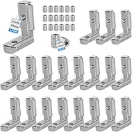 SUPAWAY Pack of 20 Inner Angle Connectors Aluminium Profile 3030 Nut 8 M6 T-Nut 90° L-Shape Profile 