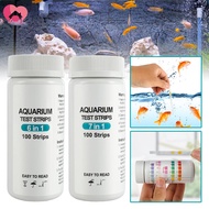100pcs Aquarium Test Strips 7 in 1 Fish Tank Test Kit Freshwater Saltwater Aquarium Water pH Test St