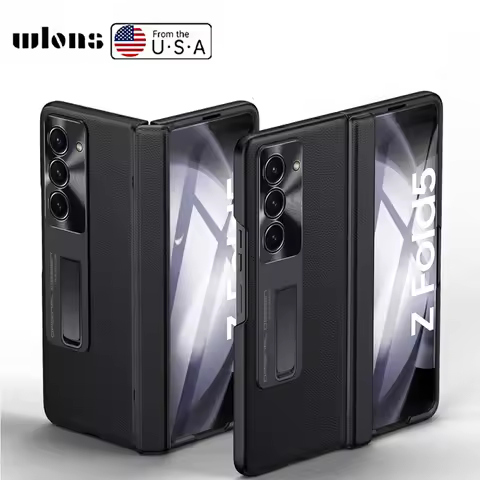 Original Design Genuine Leather Case for Samsung Galaxy Z Fold5 Fold 5 5G Glass Screen Protector Kic