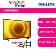 Philips 43 inch 43PFT5505/68 / 40 inch Full HD 1080p LED TV MYTV Myfreeview DVB T2 Digital Tuner 40PFT5583 USB Movie