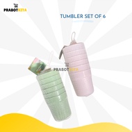 6 sets of/s Plastic Cups Aesthetic Glasses / Tumblr Cups 6 Sets