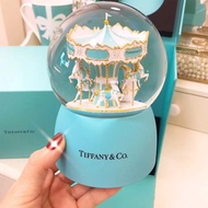 TiFF Blue Carousel Crystal Ball Music Box Christmas New Year Children's Gift Christmas Gift christmas gift set for friends