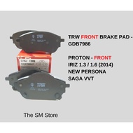 (READY STOCK) TRW GENUINE PROTON IRIZ, PERSONA, SAGA VVT DISC BRAKE PAD (FRT) - GDB7986