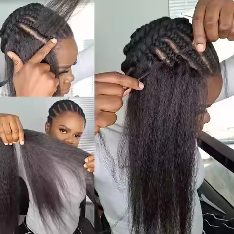 4C Kinky Straight Human Hair 100% Unprocessed Raw Virgin Hair Extensions 4B 4C Yaki Feather Crochet 