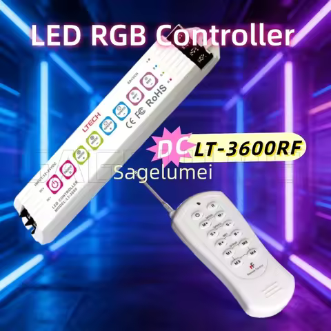NEW LTECH LT-3600RF LED RGB Controller DC12-24V RF2.4G Wireless Input 3Channel Dim RGB Controller 8 