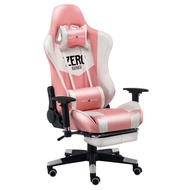 Pink Gaming Chair for Ladies Girl Gaming Chair Swivel Office PU Leather Chair Cybercafe Esports Chai