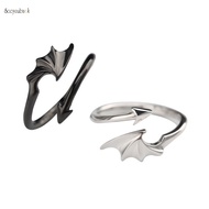 Creative Plain Metal Women Men Adjustable Rings Retro Angel Devil Wings Opening Rings for Couple Valentine's Day Jewelry