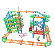 With Track Train Set, Toy Tram, Electric Car Track Set, Enhance Imagination, DIY Anywhere,