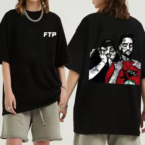Hot Suicideboys Ftp T-Shirt Uomo Donna Harajuku Rap Harajuku Music Shirt Merch Hip Hop T Shirt Gift