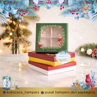 Premium Christmas Box Cake box 4 compartments 16x16x5.5cm size per partition 8x8x5.5cm 6 compartment