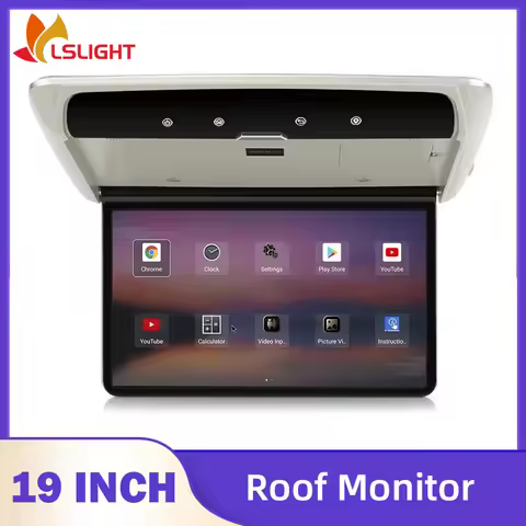 19 Inch Ceiling Mounted Car Monitor Multimedia Video Player 1080P Android 10 TV Roof Mount IPS Scree