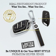 Car Remote Key Cover MG4 EV MG ZS EV MG VS HEV MG ZS MG 5 GT MG HS Premium Silver Edge