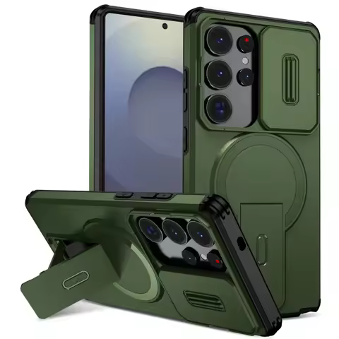 Slide Camera Protection Magnetic Stand Holder Case For Samsung S26 S25 Ultra S24 Plus S24FE S25FE A3