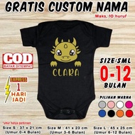 Baju Bayi Shio Naga Dragon Custom Nama Jumper Kaos Merah Lucu Newborn