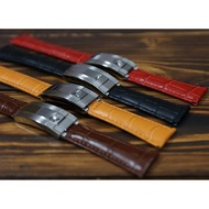 For rolex GMT sub Daytona Gold 20mm Rolex watch band Crocodile Grain Calfskin Leather Strap