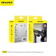 Awei T12P Dual Dynamic Driver TWS Earbuds Super Bass Stereo Can Display The Power Of The Earbud