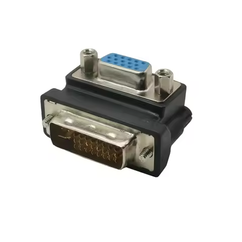 DVI Male To VGA Female 90 Degree Right Angle Convertor Adapter DVI-I 24+5 HD Convertor Adapter 15 Pi