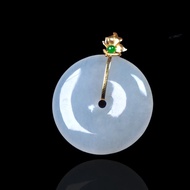 冰種翡翠平安扣項鍊 18K金 | 天然緬甸玉翡翠A貨 | 送禮