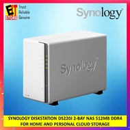 SYNOLOGY DISKSTATION DS220J 2-BAY NAS 512MB DDR4 FOR HOME AND PERSONAL CLOUD STORAGE