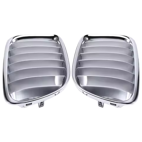 1Pair Front Bumper Upper Center Grille Chrome For BMW X1 Series E84 2010-2012 51112993307, 511129933