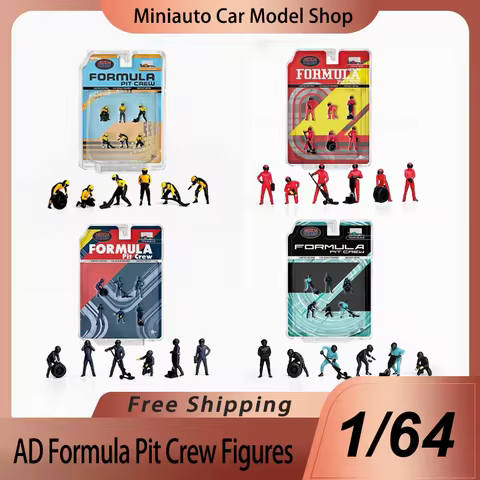 New In Stock American Diorama AD 1:64 Formula Pit Crew Figures Team Set Diecast Model Gift Dolls Lim