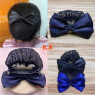 (LARGE) BLACK RIBBON HAIRNET HAIR CLIP RIBBON HAIRNET HAIR NET HAIR CLIP HARNET HAIR CLIP/