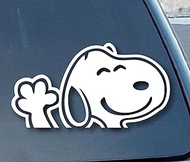 WSQ Snoopy Waving Hi Vinyl Sticker Decal - 8 Inches - for Car Truck SUV Van Window Bumper Wall Laptop MacBook Tablet Cup Tumbler and Any Smooth Surface